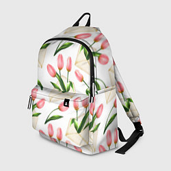 Рюкзак Тюльпаны в конвертах - паттерн, цвет: 3D-принт