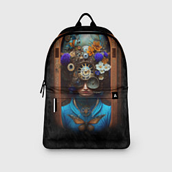 Рюкзак Женщина с цветами в стиле стимпанк, цвет: 3D-принт — фото 2