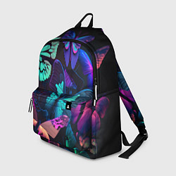 Рюкзак Много неоновых бабочек, цвет: 3D-принт