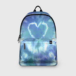 Рюкзак Сердце - тай-дай - голубой, цвет: 3D-принт — фото 2