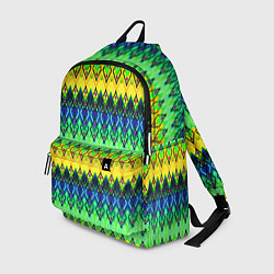 Рюкзак Разноцветный желто-синий геометрический орнамент, цвет: 3D-принт