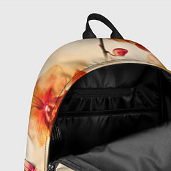 Рюкзак Акварельные цветы - персиковый паттерн, цвет: 3D-принт — фото 2