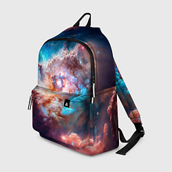 Рюкзак Небула в космосе в голубо-розовых тонах - нейронна, цвет: 3D-принт