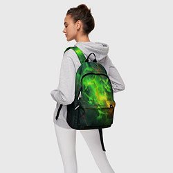 Рюкзак Зеленое свечение молния, цвет: 3D-принт — фото 2