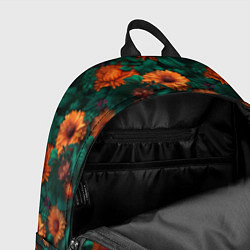 Рюкзак Оранжевые цветы и зеленые листья, цвет: 3D-принт — фото 2