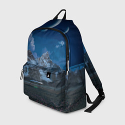 Рюкзак Ночные горы в природе и небо с нло, цвет: 3D-принт