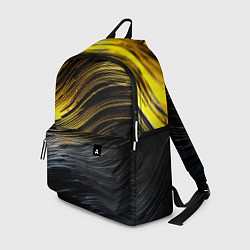 Рюкзак Золотистые волны на черном, цвет: 3D-принт