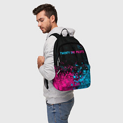 Рюкзак Twenty One Pilots - neon gradient: символ сверху, цвет: 3D-принт — фото 2