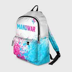 Рюкзак Manowar neon gradient style: символ сверху, цвет: 3D-принт