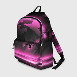 Рюкзак Сай фай пейзаж в черно розовых тонах, цвет: 3D-принт