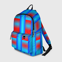Рюкзак Красно-синие полосы и квадраты, цвет: 3D-принт