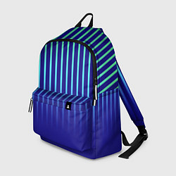 Рюкзак Полосатый сине-зелёный градиент, цвет: 3D-принт