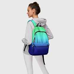 Рюкзак Градиент зелёно-синий, цвет: 3D-принт — фото 2