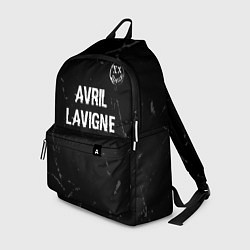 Рюкзак Avril Lavigne glitch на темном фоне: символ сверху, цвет: 3D-принт