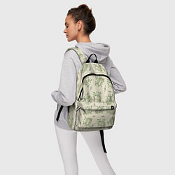 Рюкзак Веточки с зелеными листьями, цвет: 3D-принт — фото 2