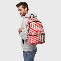 Рюкзак Белые ромашки на красном, цвет: 3D-принт — фото 2