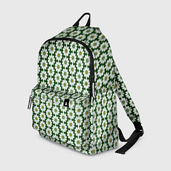 Рюкзак Белые ромашки на тёмно-зелёном, цвет: 3D-принт