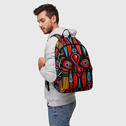 Рюкзак Красно-синий узор в африканском стиле, цвет: 3D-принт — фото 2
