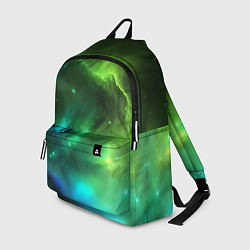 Рюкзак Бескрайний космос зелёный, цвет: 3D-принт