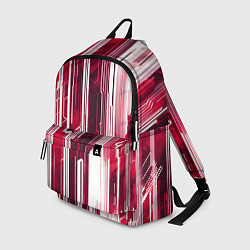 Рюкзак Киберпанк полосы белый и красный, цвет: 3D-принт