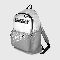 Рюкзак Geely speed на светлом фоне со следами шин посеред, цвет: 3D-принт