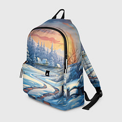 Рюкзак Новогодний пейзаж зимний, цвет: 3D-принт