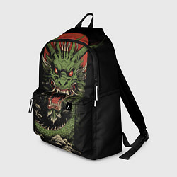 Рюкзак Зеленый дракон с открытой пастью, цвет: 3D-принт