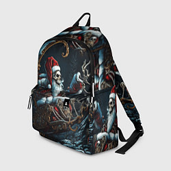 Рюкзак Новогодний патерн со скелетом Санты, цвет: 3D-принт