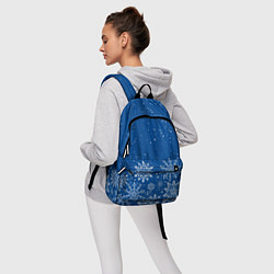Рюкзак Текстура снежинок на синем фоне, цвет: 3D-принт — фото 2