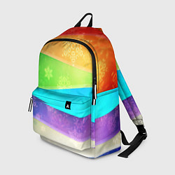 Рюкзак Абстрактный разноцветный волнистый фон со снежинка, цвет: 3D-принт