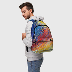 Рюкзак Смешение масляных красок синий жёлтый красный живо, цвет: 3D-принт — фото 2