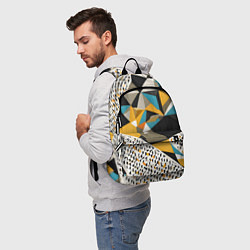 Рюкзак Красные жёлтые и чёрные треугольники, цвет: 3D-принт — фото 2