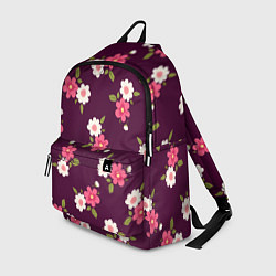 Рюкзак Цветочный паттерн в розовых оттенках, цвет: 3D-принт