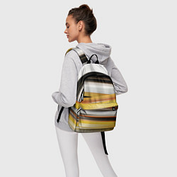 Рюкзак Черные белые желтые полосы, цвет: 3D-принт — фото 2