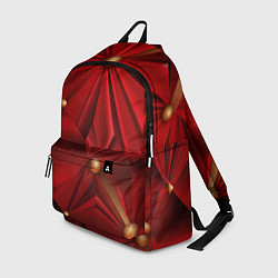 Рюкзак Красный материал со складками, цвет: 3D-принт