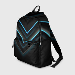 Рюкзак Голубые геометрические неоновые полосы, цвет: 3D-принт