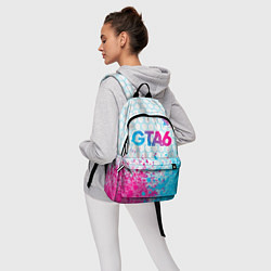 Рюкзак GTA6 neon gradient style посередине, цвет: 3D-принт — фото 2