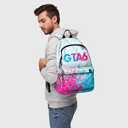 Рюкзак GTA6 neon gradient style посередине, цвет: 3D-принт — фото 2