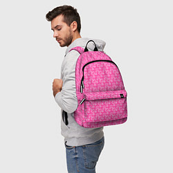 Рюкзак Паттерн маленький сердечки розовый, цвет: 3D-принт — фото 2