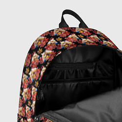 Рюкзак Лошади и цветы на чёрном фоне, цвет: 3D-принт — фото 2