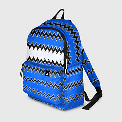 Рюкзак Синие и белые полосы, цвет: 3D-принт