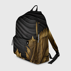 Рюкзак Узоры золотые на черном фоне, цвет: 3D-принт