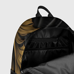 Рюкзак Лепнина золотые узоры на черной ткани, цвет: 3D-принт — фото 2