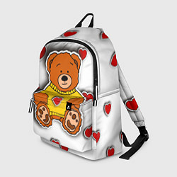Рюкзак Стикер наклейка медвежонок и сердце объемный рисун, цвет: 3D-принт