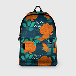 Рюкзак Паттерн с оранжевыми цветами, цвет: 3D-принт — фото 2