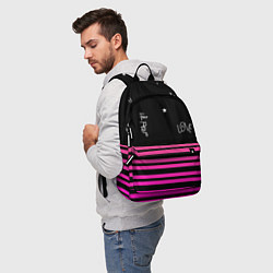 Рюкзак Lil Peep розовые полосы, цвет: 3D-принт — фото 2