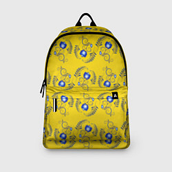 Рюкзак Узор - цветы гжель на желтом фоне, цвет: 3D-принт — фото 2