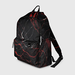 Рюкзак Черно-красный мрамор, цвет: 3D-принт