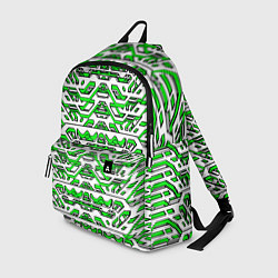 Рюкзак Техно броня зелёно-белая, цвет: 3D-принт