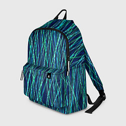 Рюкзак Тёмно-синий абстрактный неоновые линии, цвет: 3D-принт